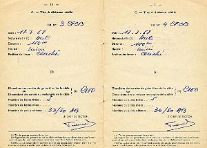 CARNET DE TIRS DE GEORGES VIEVILLE- MARS AVRIL 1958 (2)